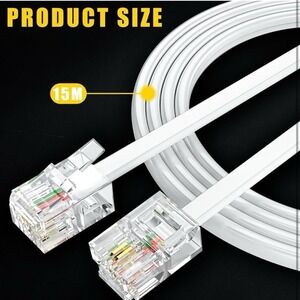 RJ11 to RJ11 Phone Cord, 50FT/15M Telephone Extension Cord Cable Line Wire for L